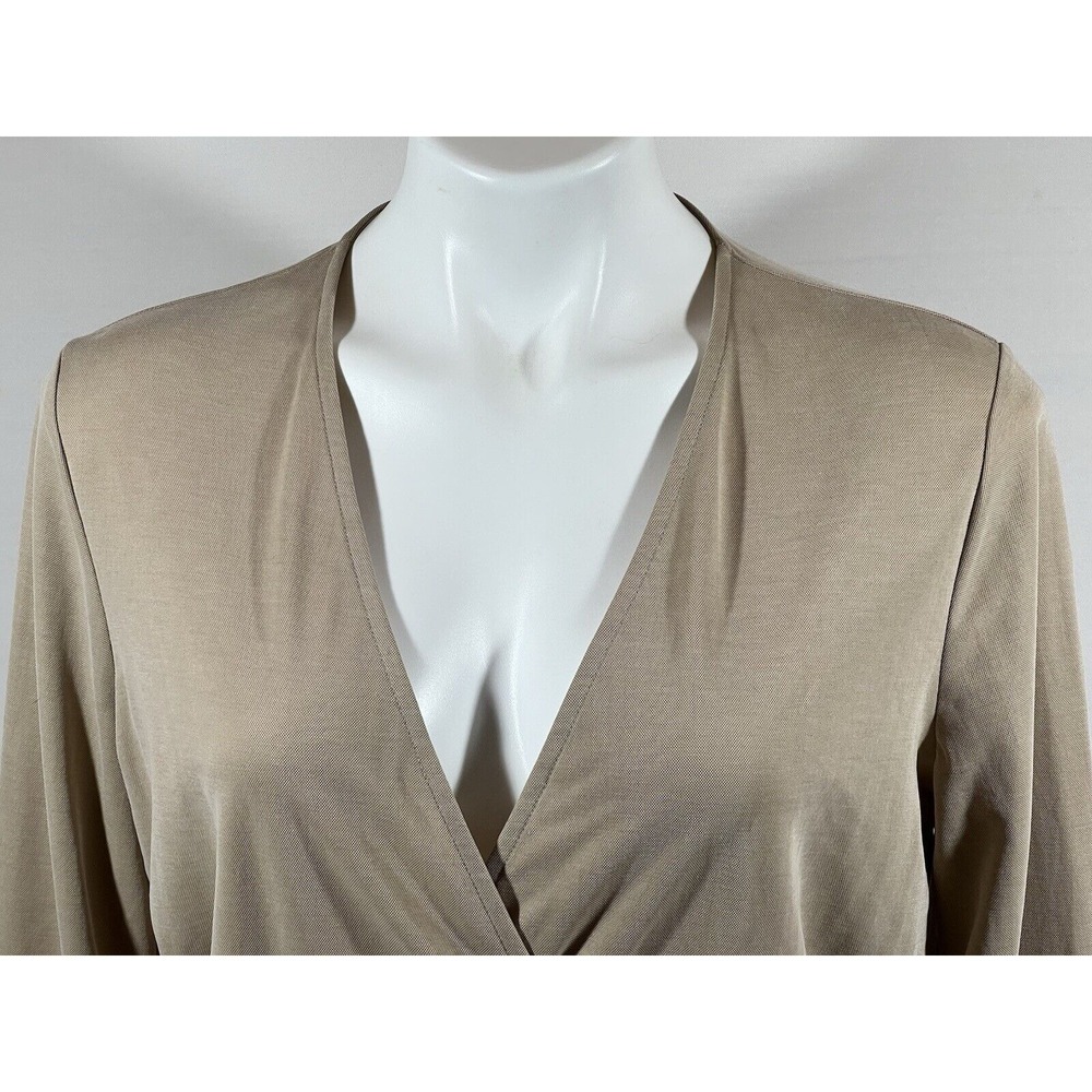 Massimo Dutti Women's Maxi Dress Tan Crossover Elastic Waist Size‎ M - Picture 9 of 16